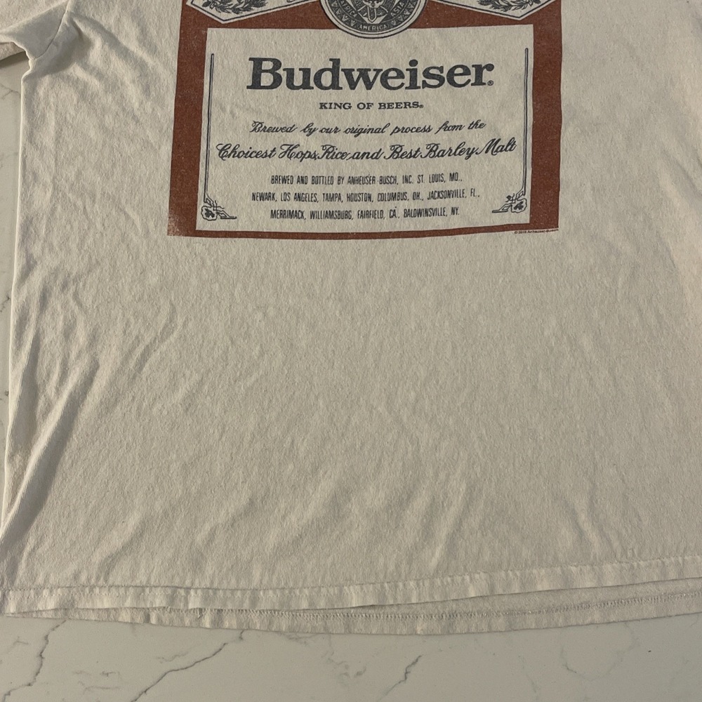 VTG‎ MEN'S T SHIRT Budweiser King Of Beers Junk Food Graphic Tee Y2K 90s - Picture 3 of 8